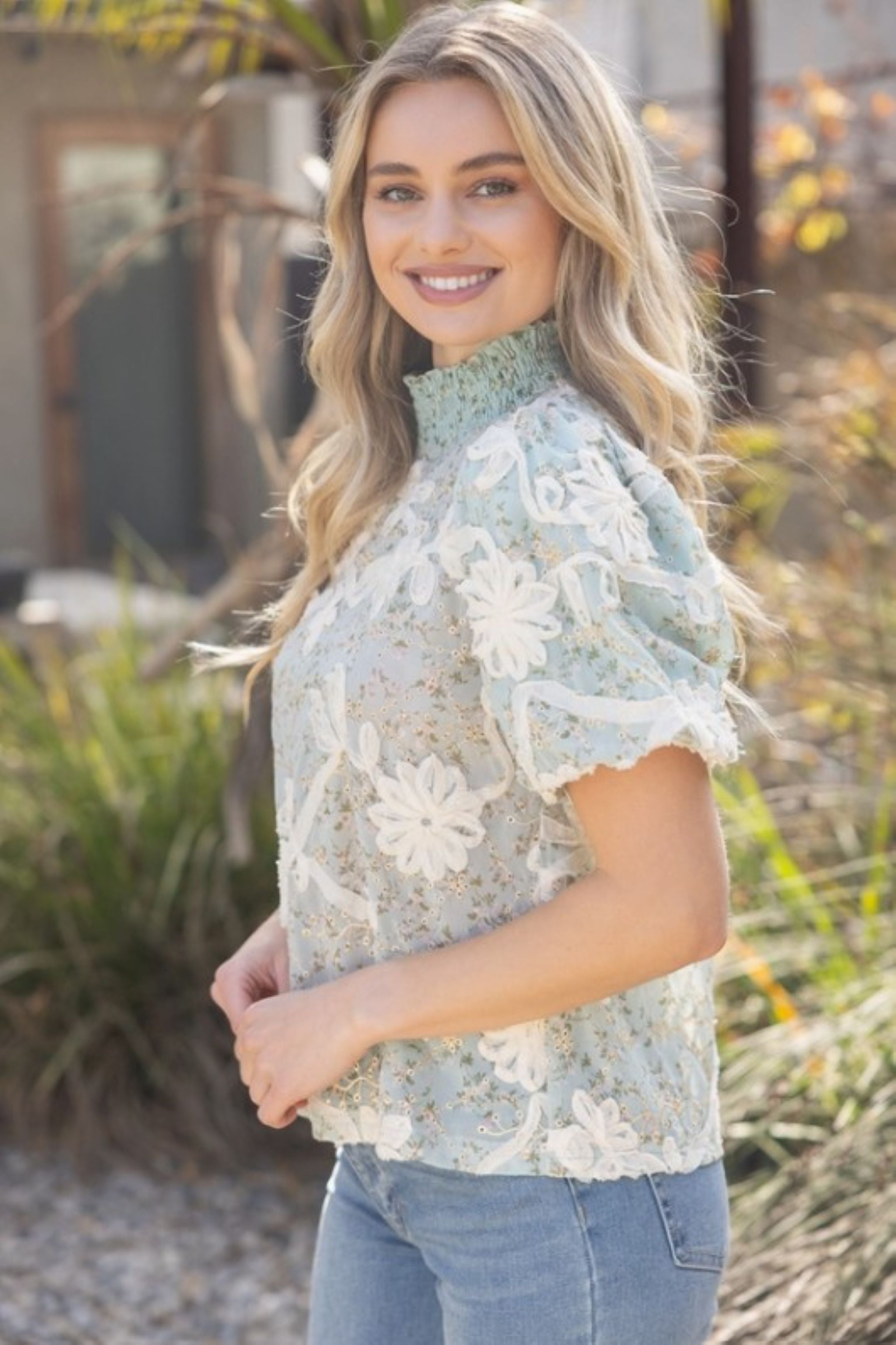 Floral Lace Detailed Top