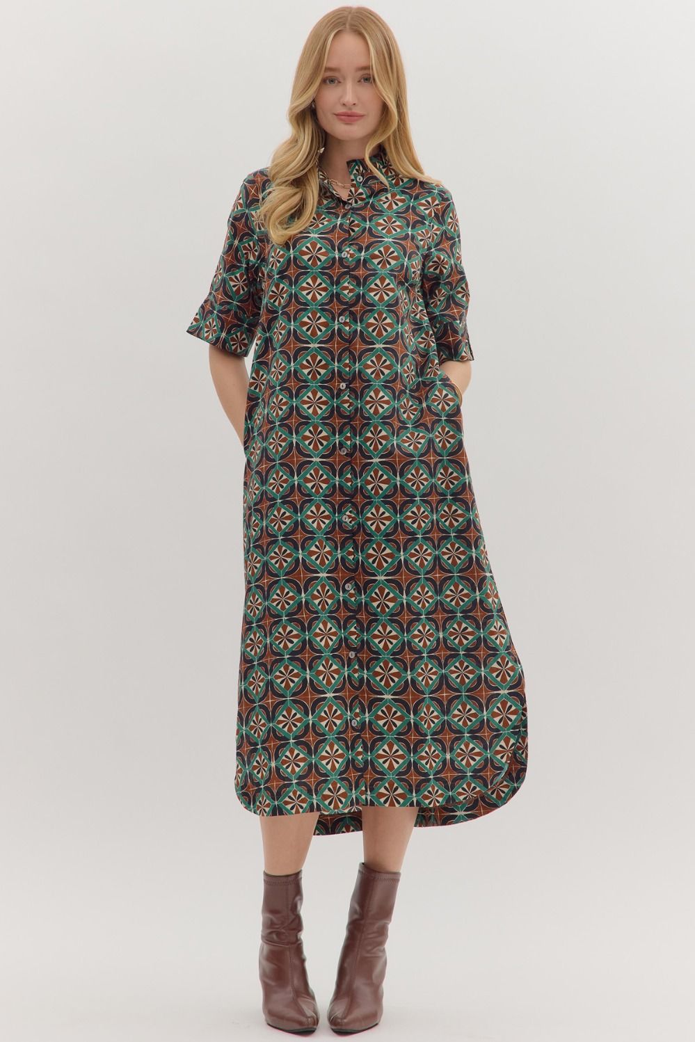 Geometric Midi Dress