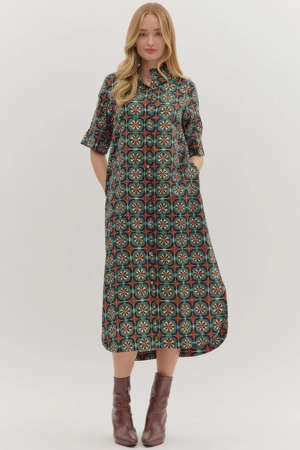 Geometric Midi Dress - Surprise Lily