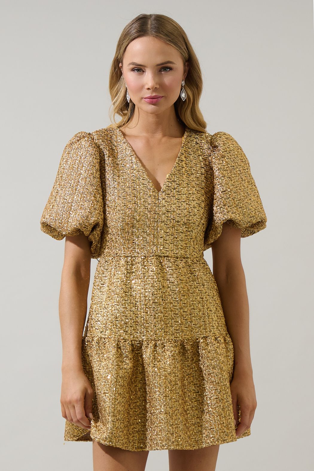 Gold Tweed Dress