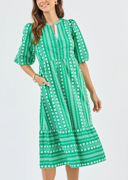 Riley Stitch Green Dress - Surprise Lily