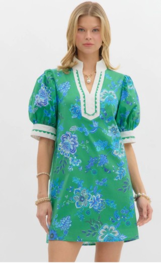 Green Garden Mini Dress