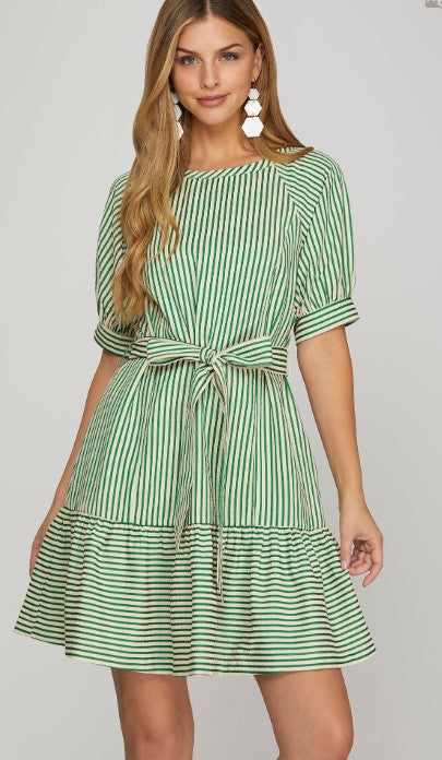Meadow Stripe Tie Dress
