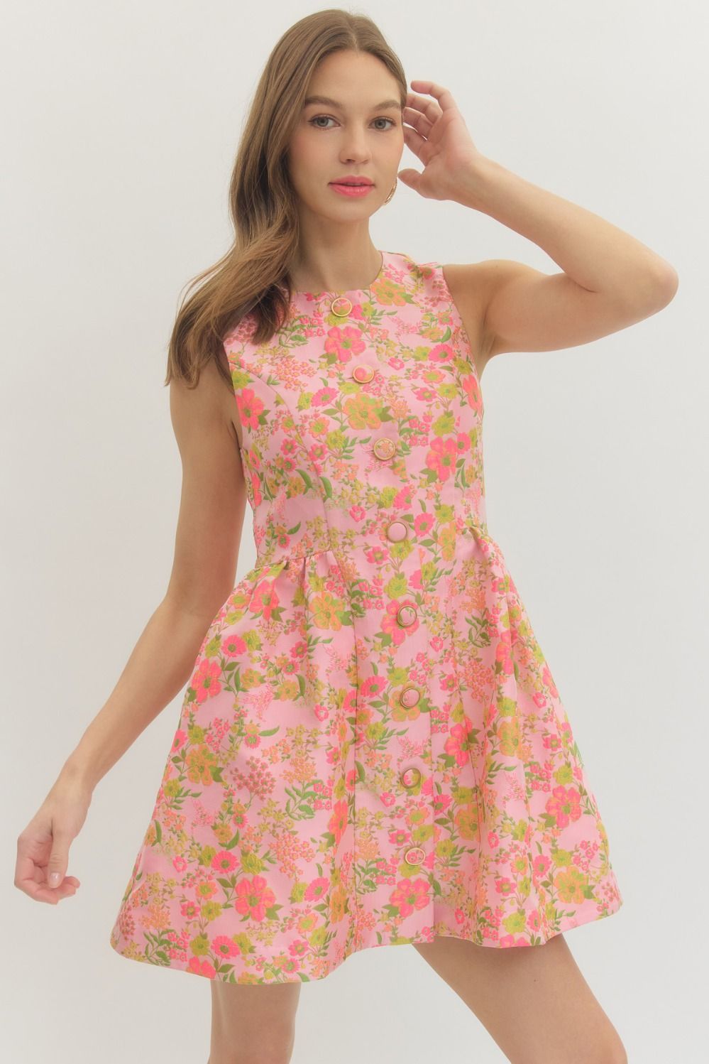 bright party dress Garden Floral Mini Size:16½ 34/35 Bodycon Bodice Material pineapple Womens Summer Dresses Round