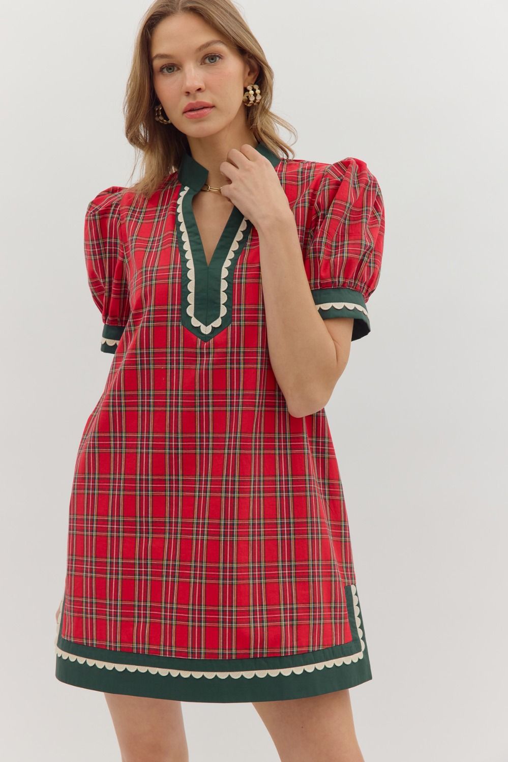 Holiday Plaid Mini Dress