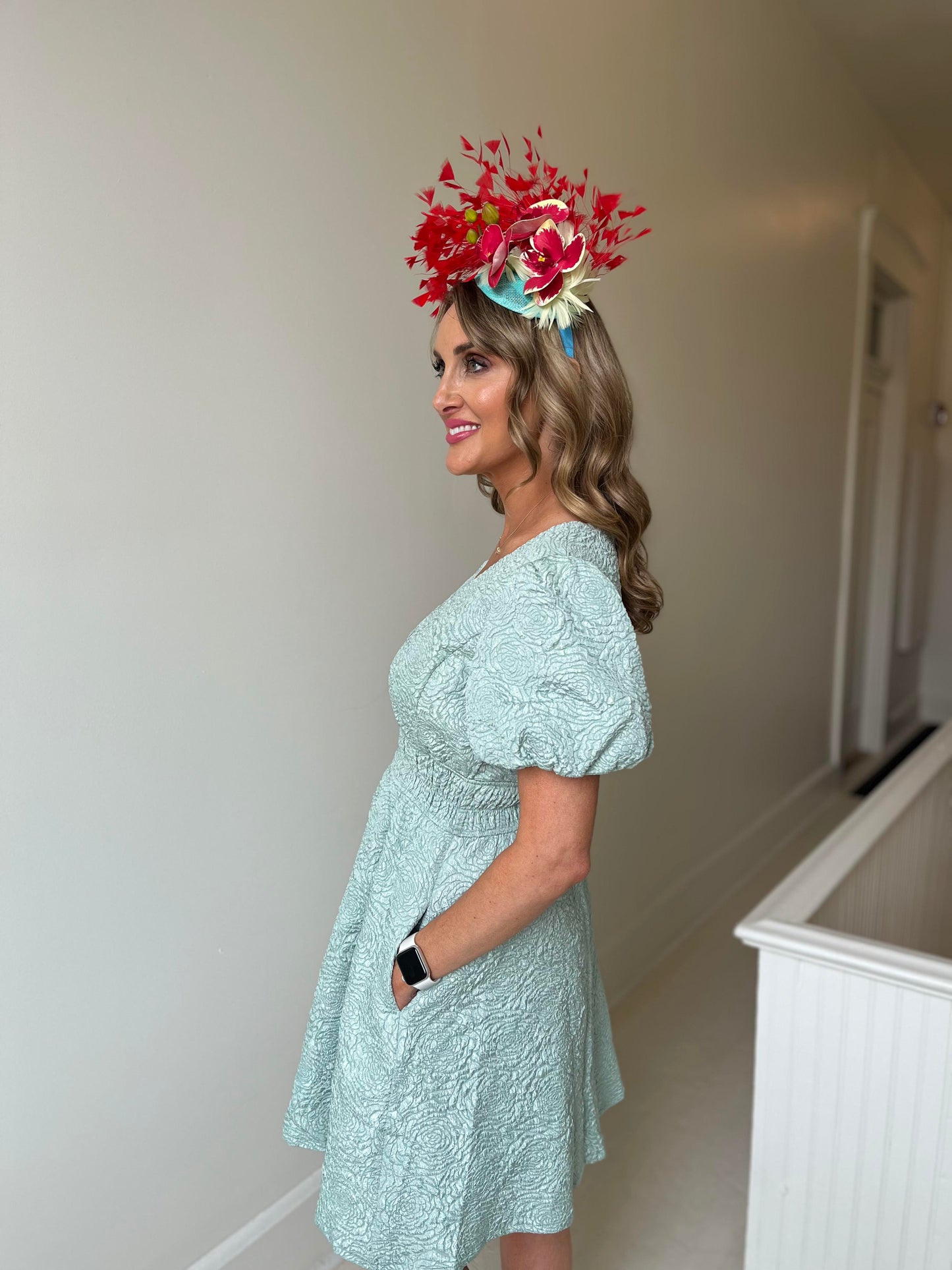 Sage Jacquard Dress
