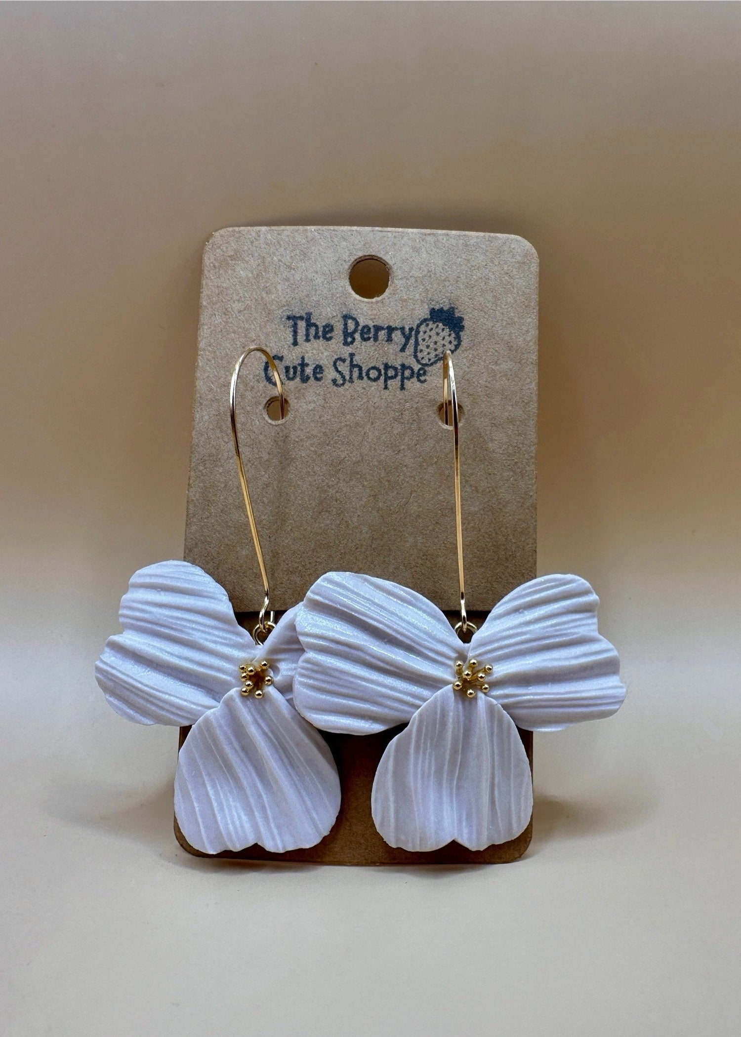 Ivory/Gold Flower Dangles