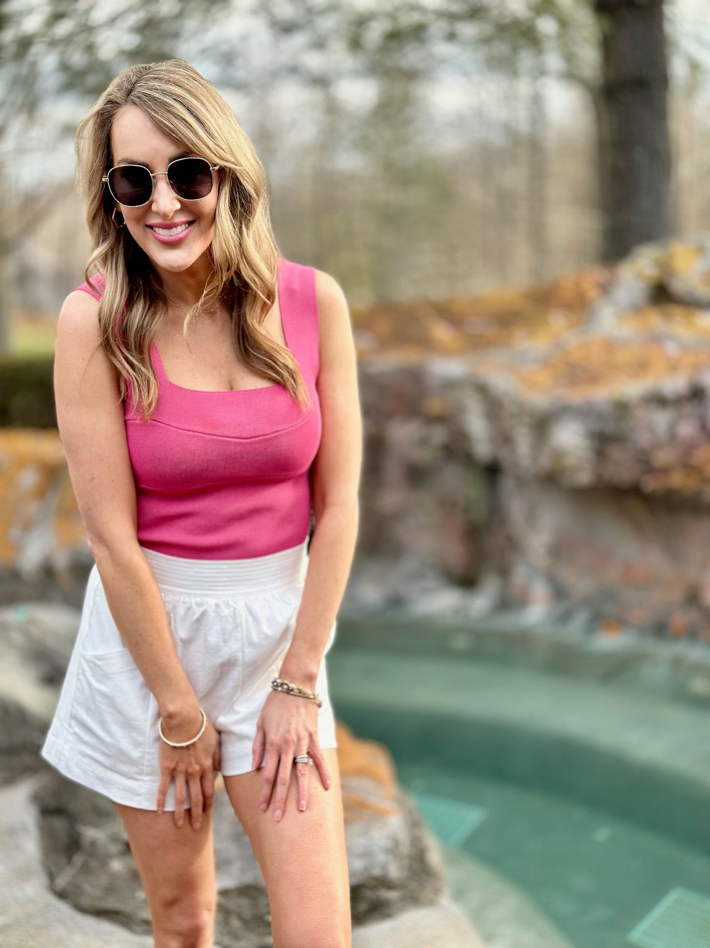 White Shorts with Stretch