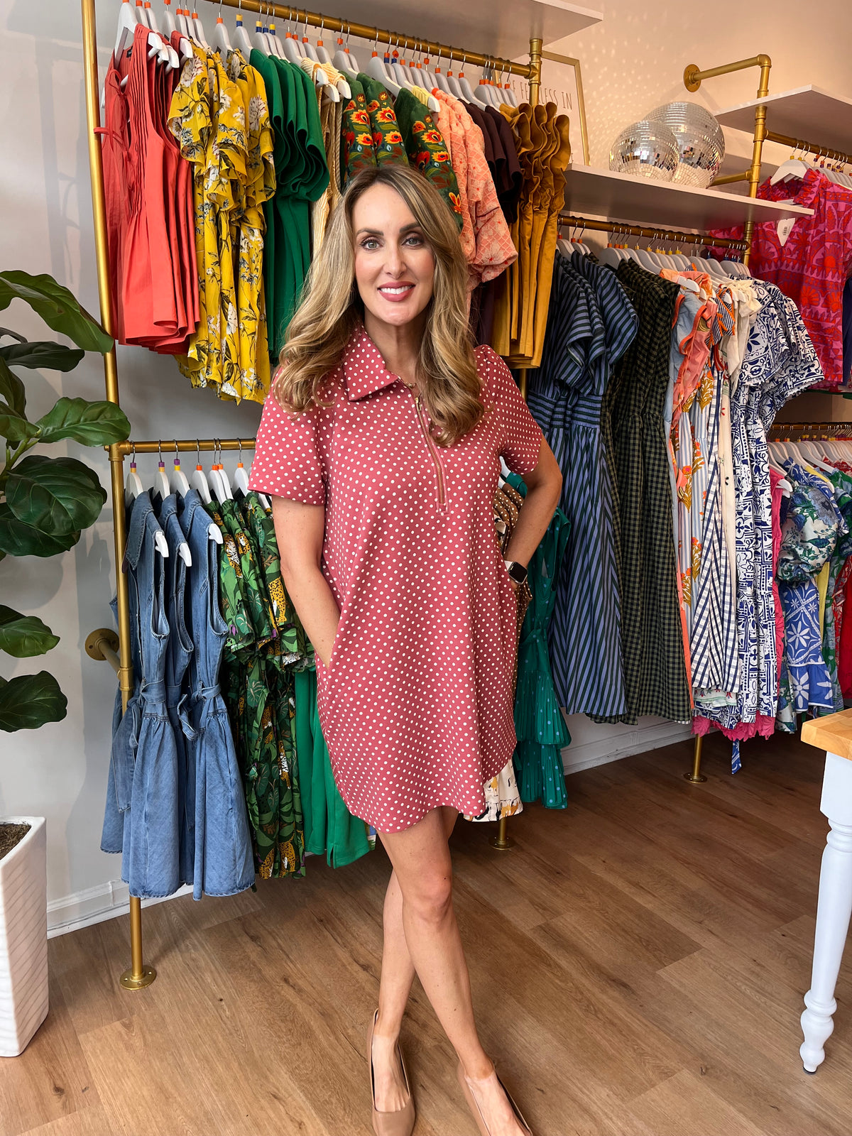Shop Summer Collection | Shirtdress in Pink | Surprise Lily Boutique Louisville KY