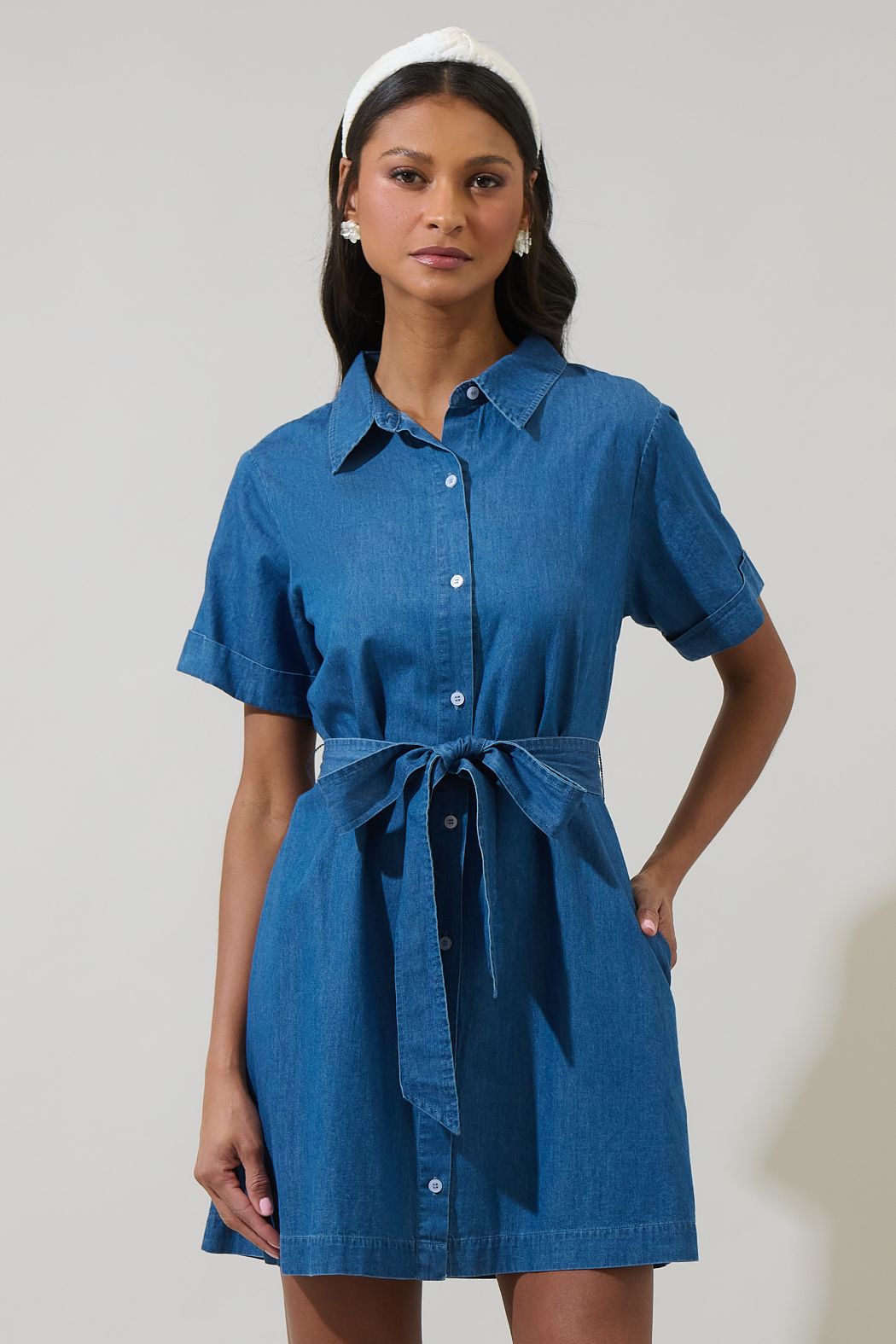 Gracey Button Down Jean Mini Dress