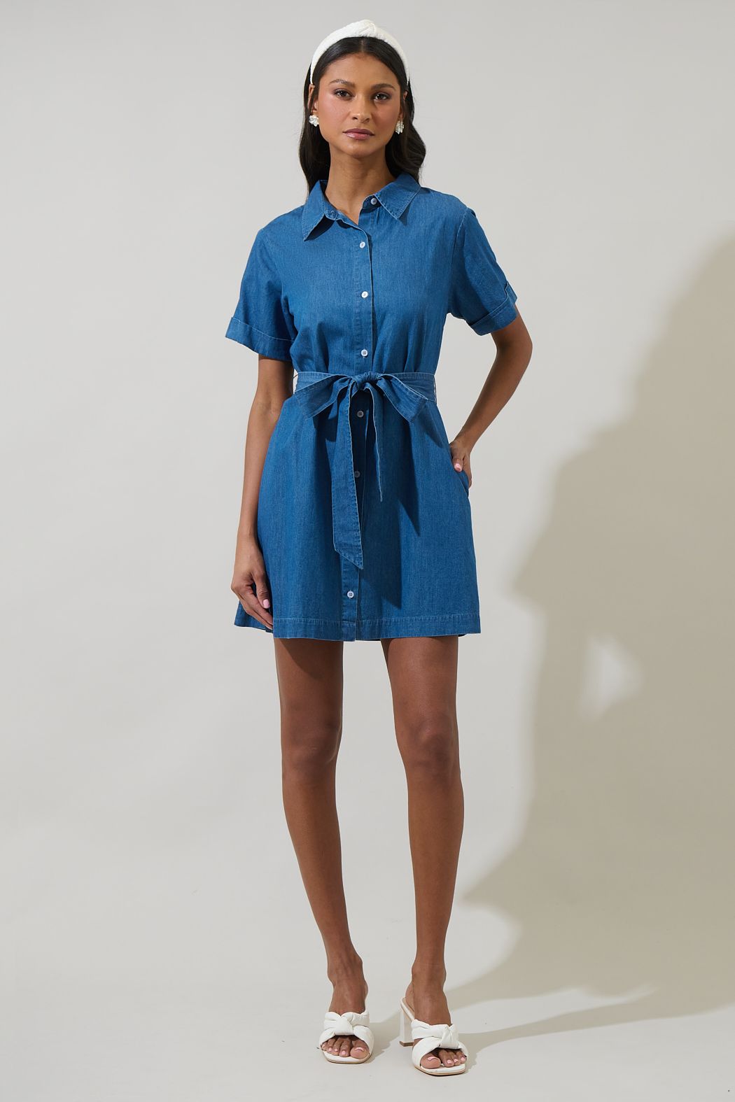 Gracey Button Down Jean Mini Dress