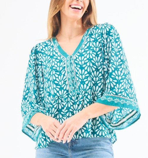 Sea Green Bloom Top