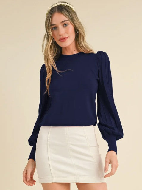 Long Sleeve Sweater in Navy