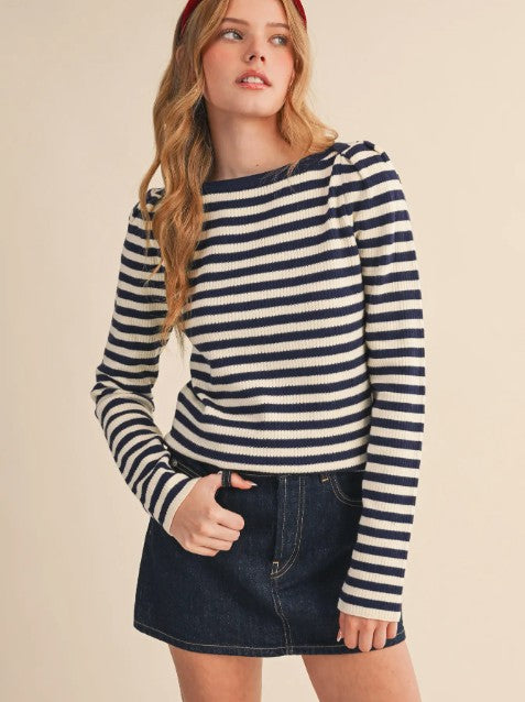 Striped Navy Top