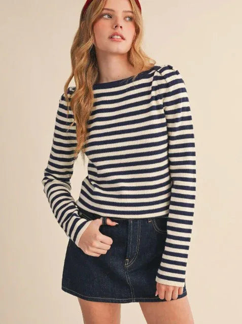 Striped Navy Top