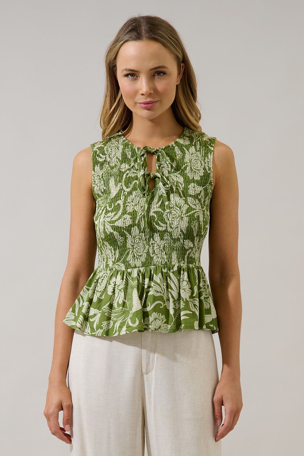 Olive Peplum Top - Surprise Lily