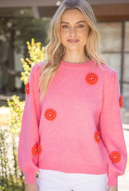 Polly Pearl Sweater in Pink