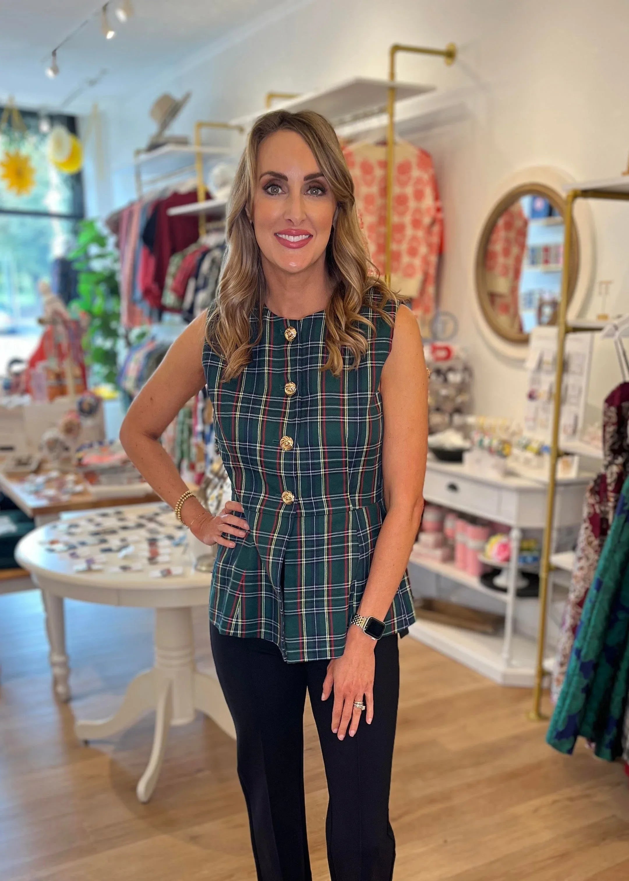 Holiday Plaid Vest