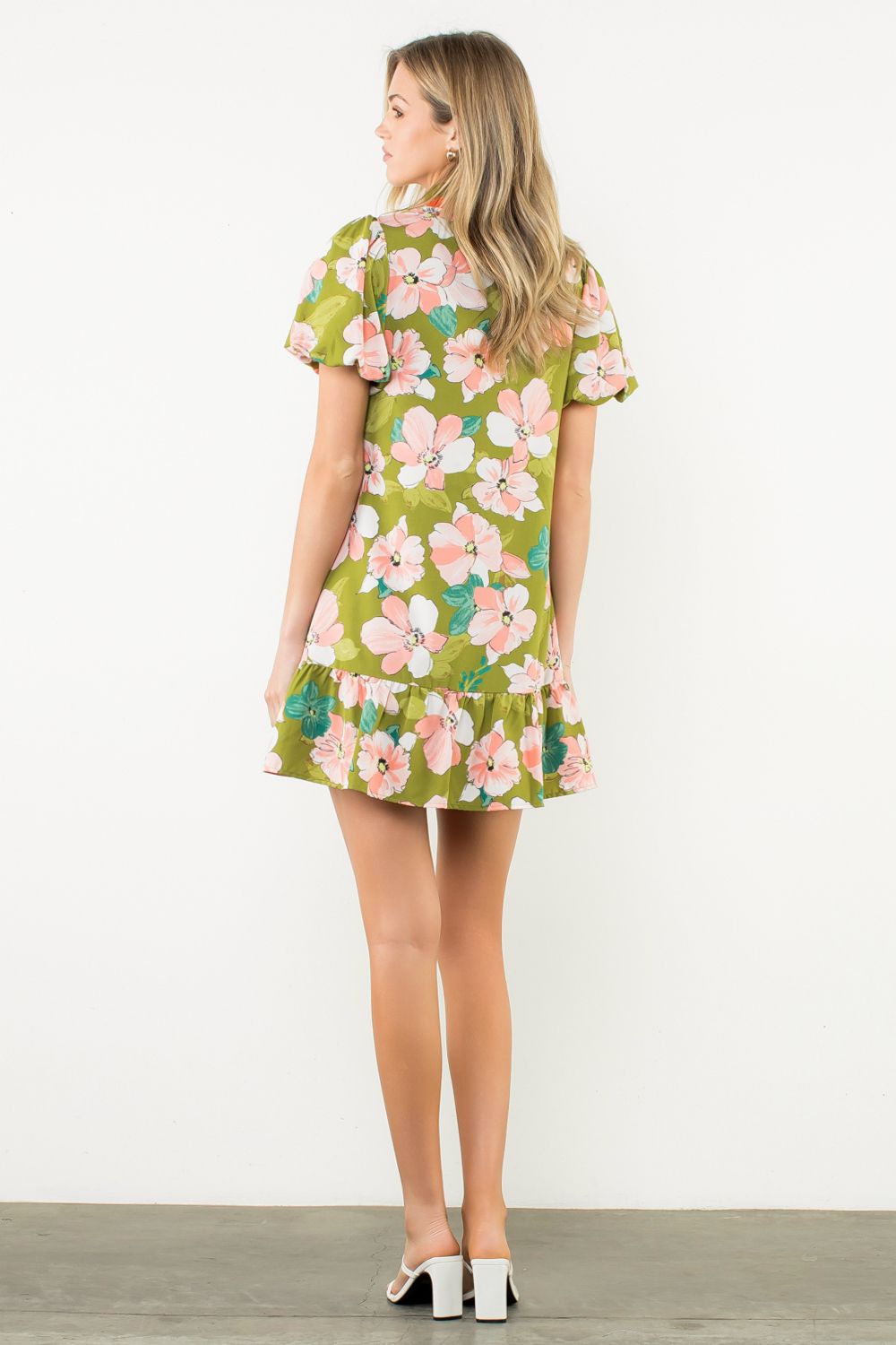 Ella Bloom Puff Sleeve Mini Dress