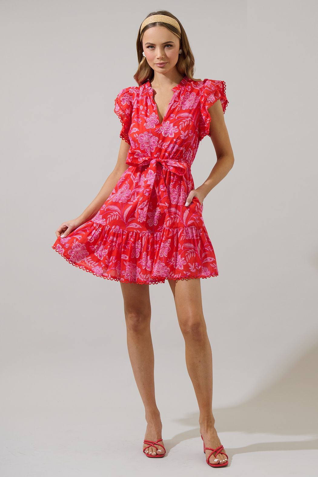 Amy Floral Ruffle Mini Dress