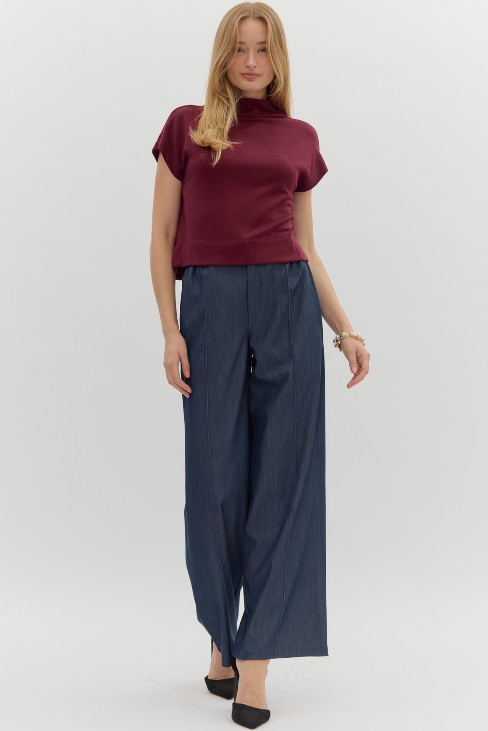 Ruby Mock Neck in Scarlet