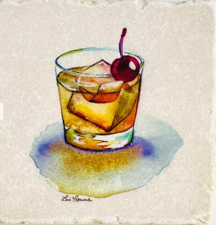 Bri Bowers Marble Coaster - Old Fashioned