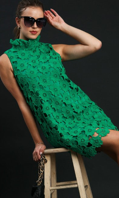 Green Floral Lace Dress