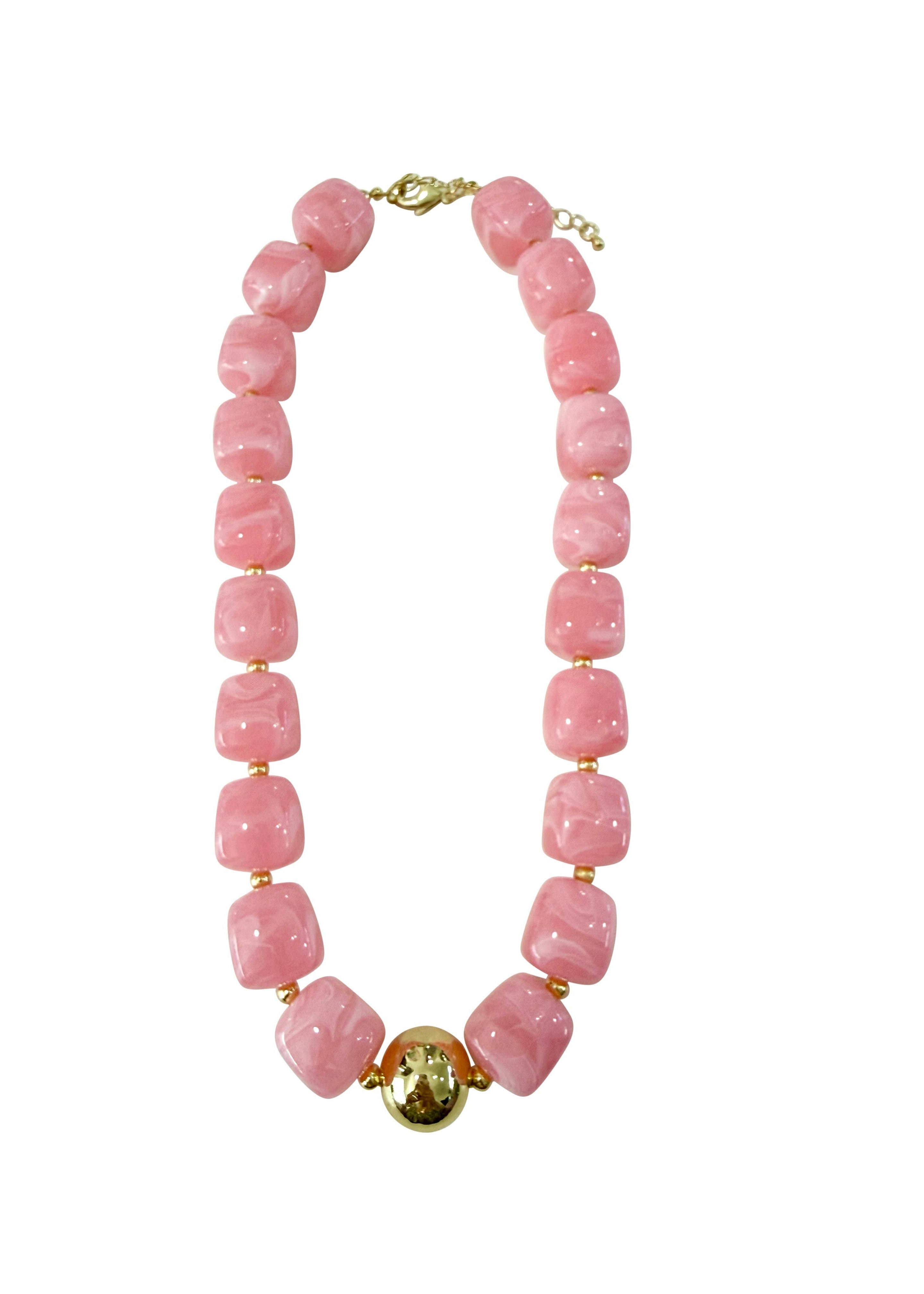 Chunky Pink Beaded Necklace