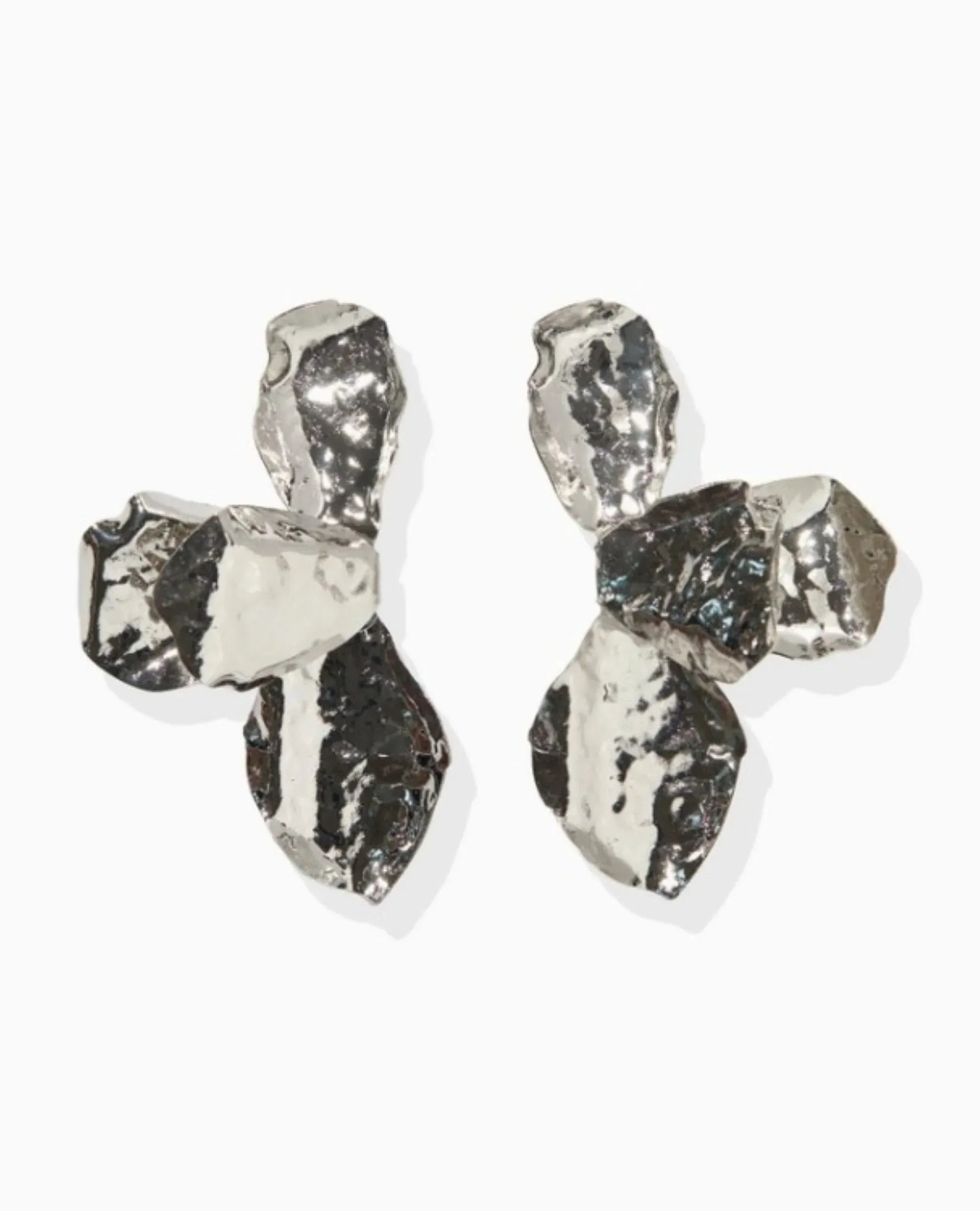 Eden Statement Earrings in Silver - Surprise Lily