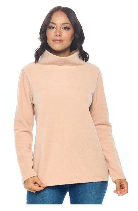 Ariana High Neck Pullover in Tan