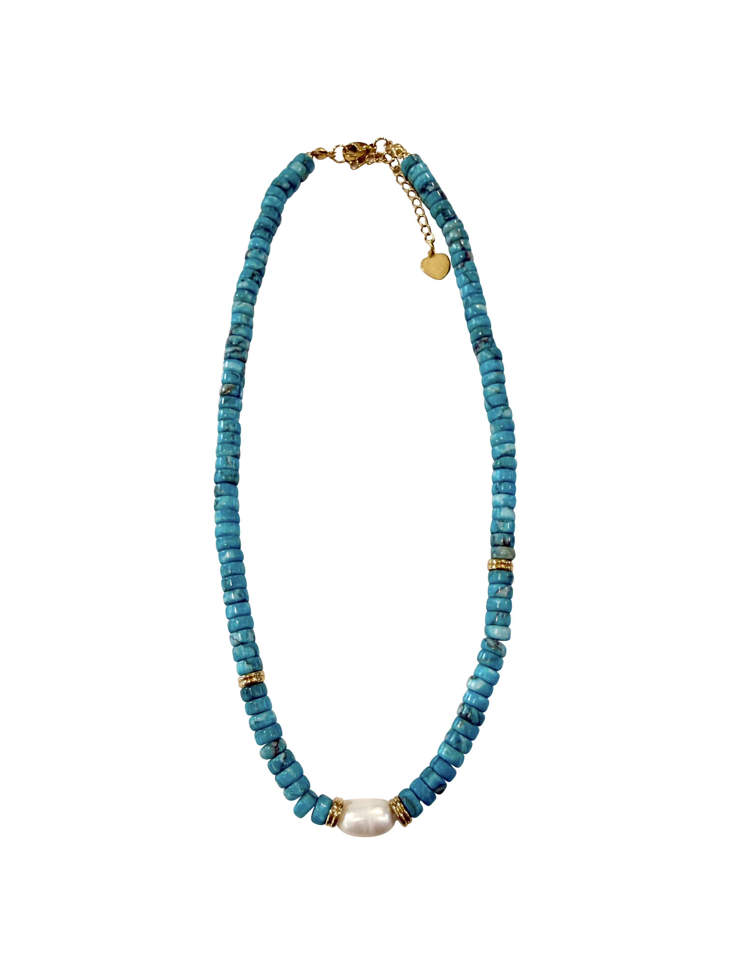 Becky Turquoise Pearl Necklace