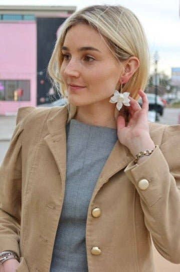 Rosalie Statement Earrings - White - Surprise Lily