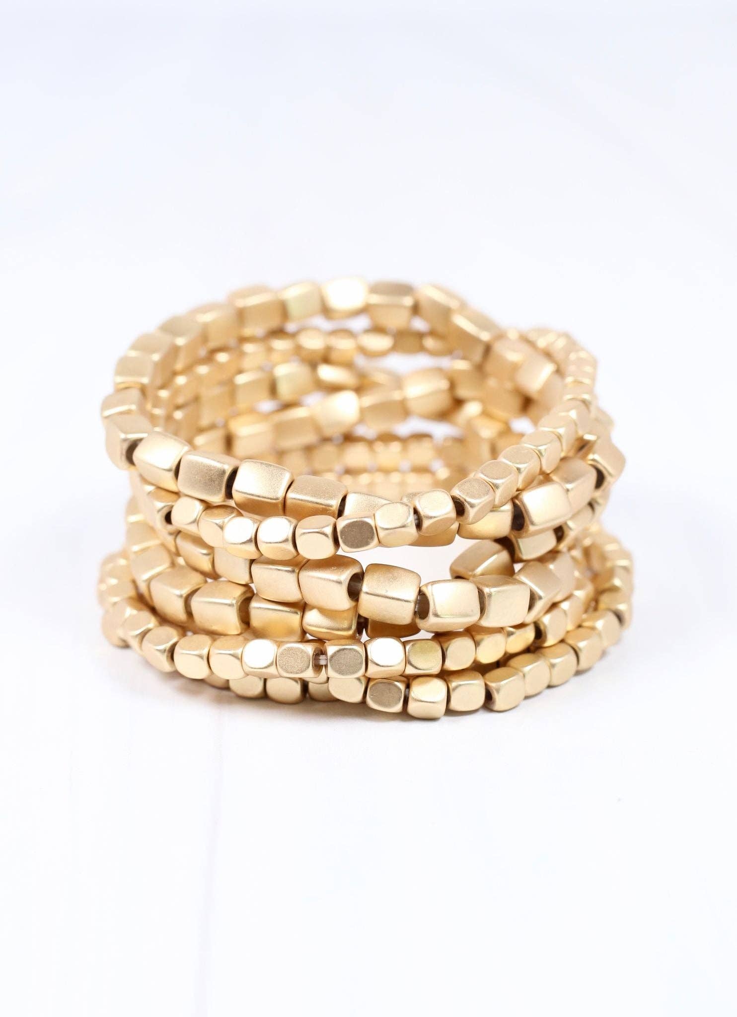 Caroline Hill Jamison Metal Bracelet Set Gold