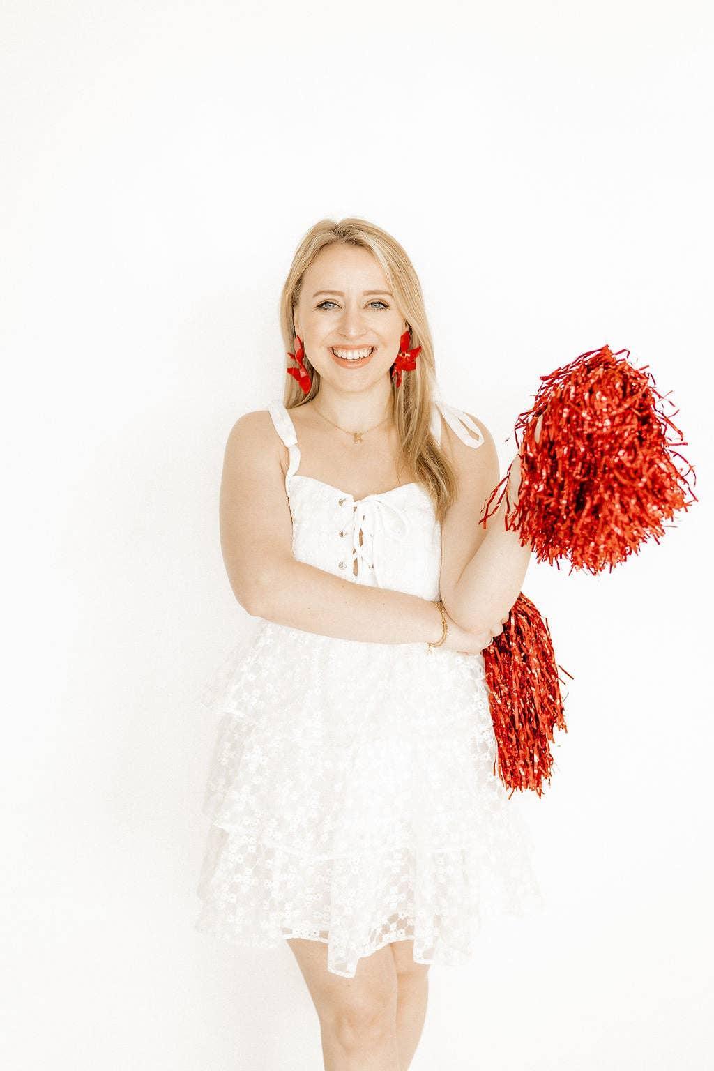 Flora Statement Earrings - True Red - Surprise Lily