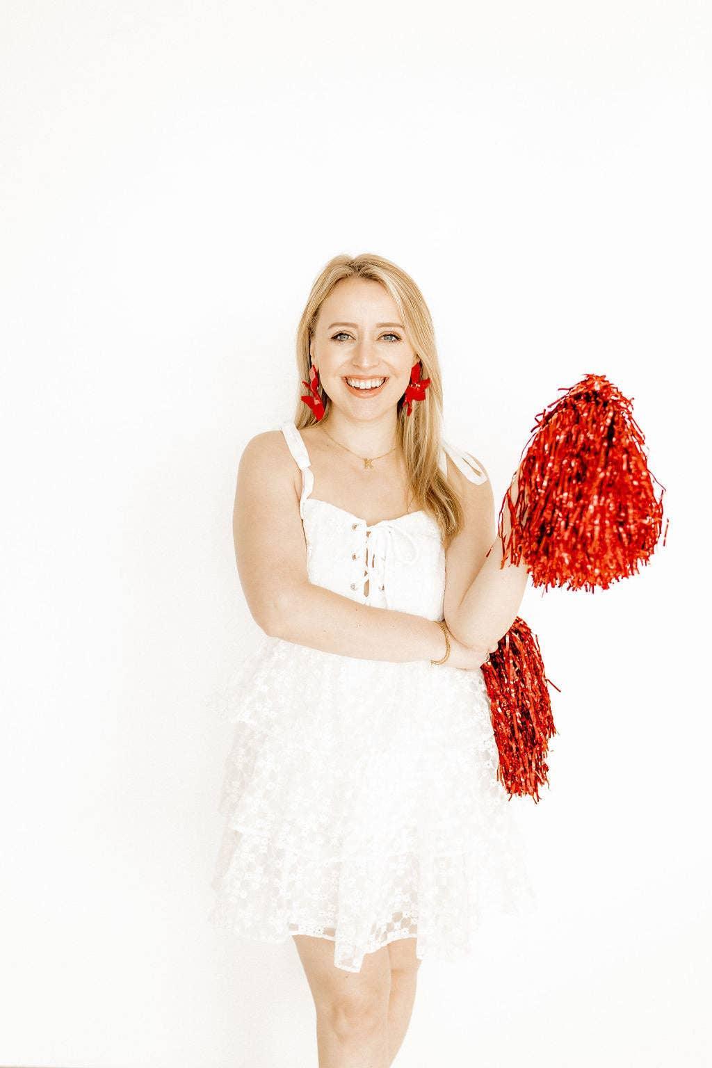 Flora Statement Earrings - True Red - Surprise Lily