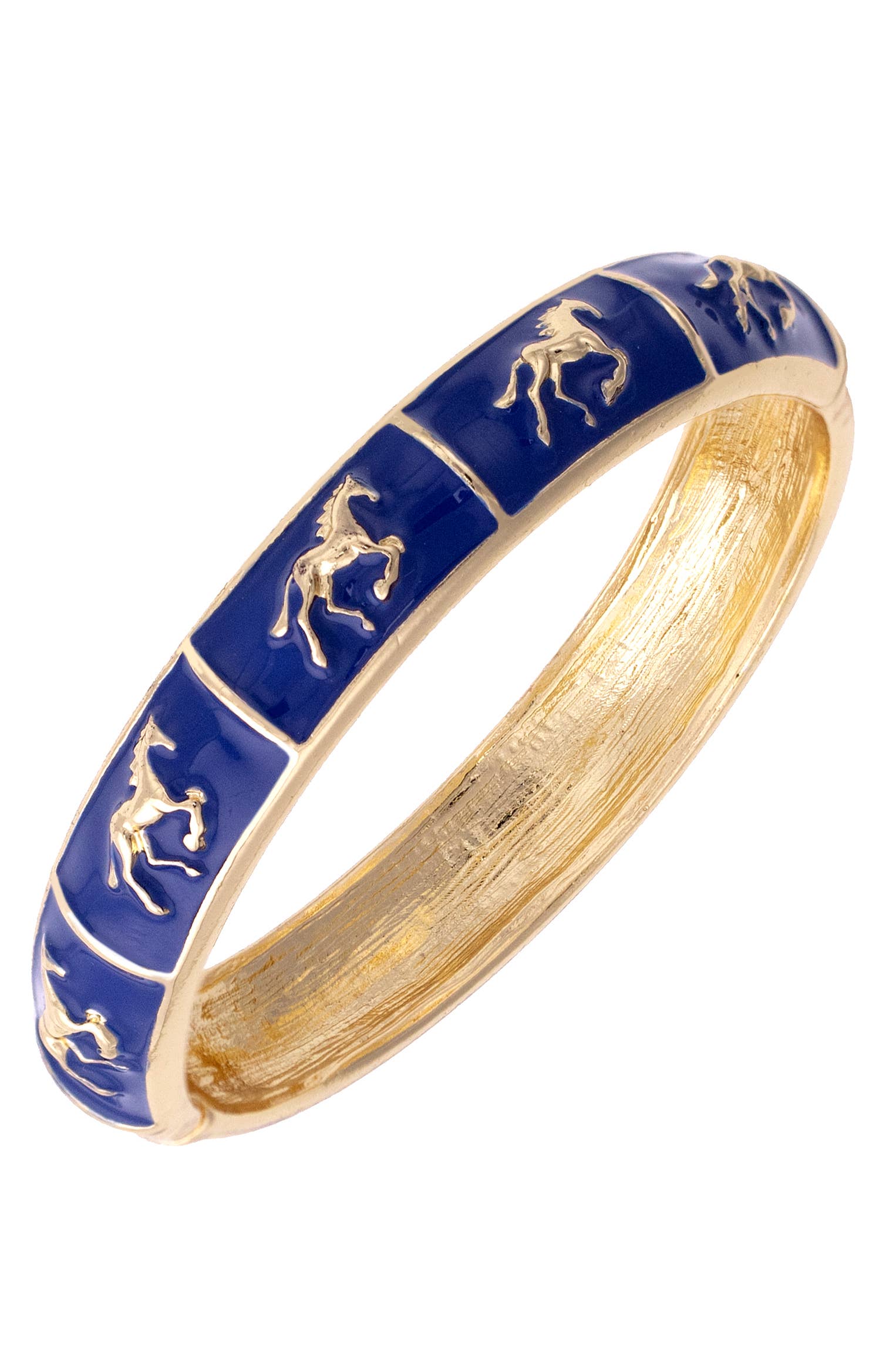 Horsin Around Sculpted Enamel Hinge Bangle - Surprise Lily