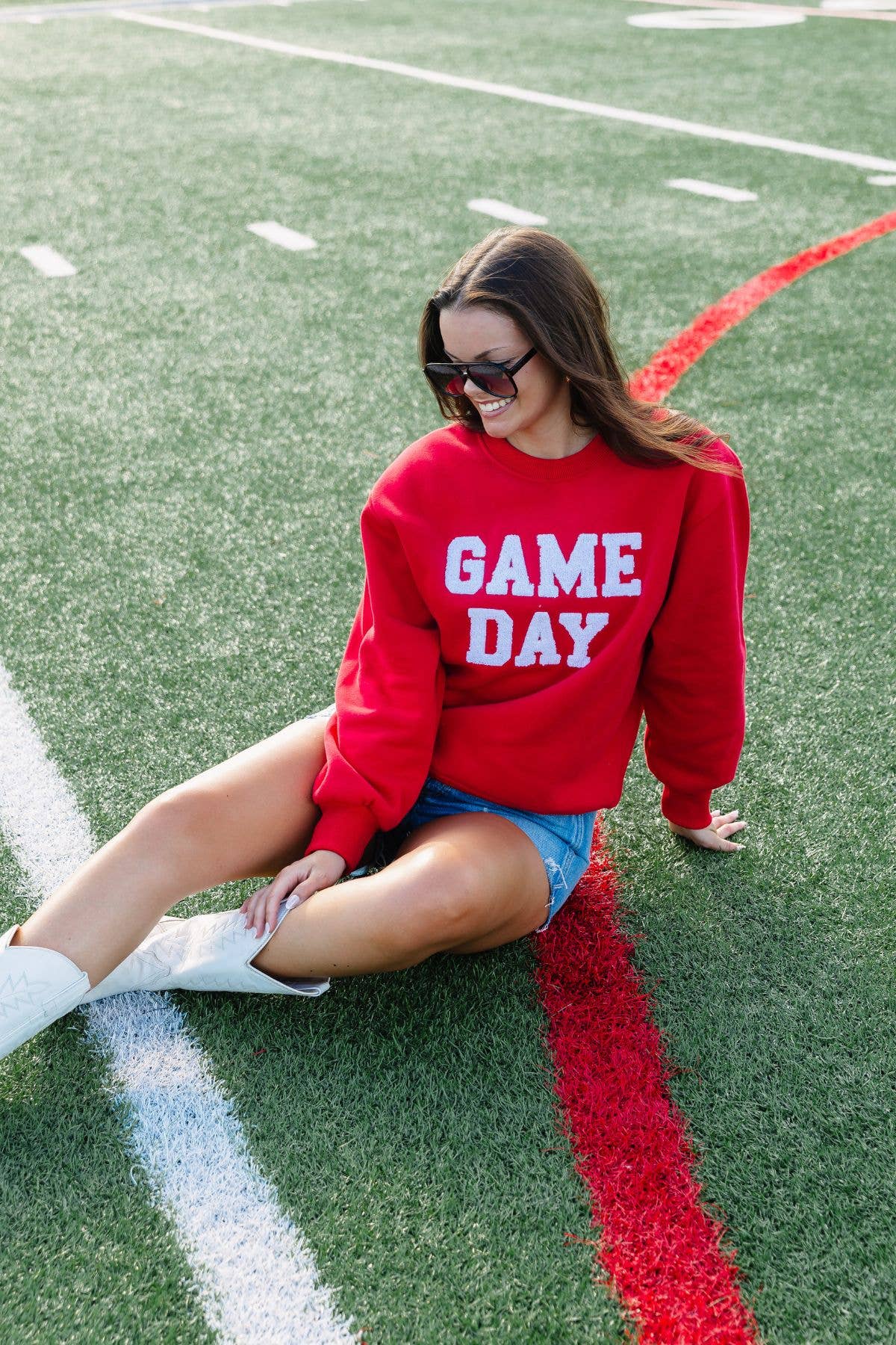 Red Game Day Sweatshirt - Surprise Lily