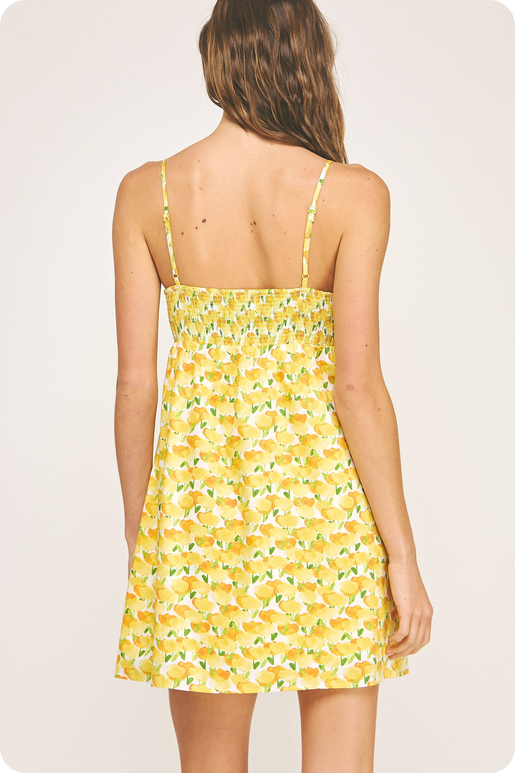 Top Stitch Bustier Floral Print Mini Dress - Surprise Lily