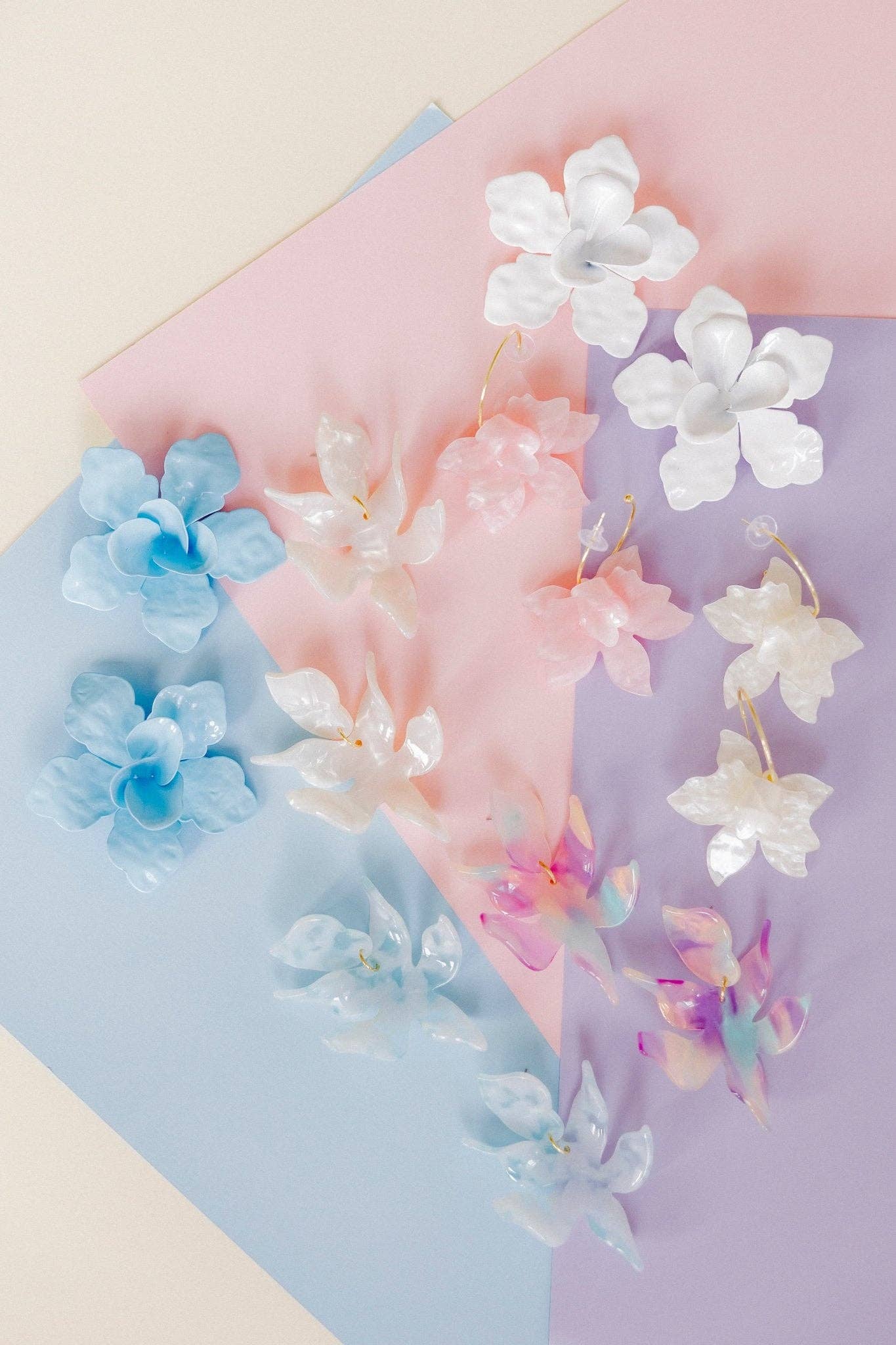Rosalie Statement Earrings - White - Surprise Lily