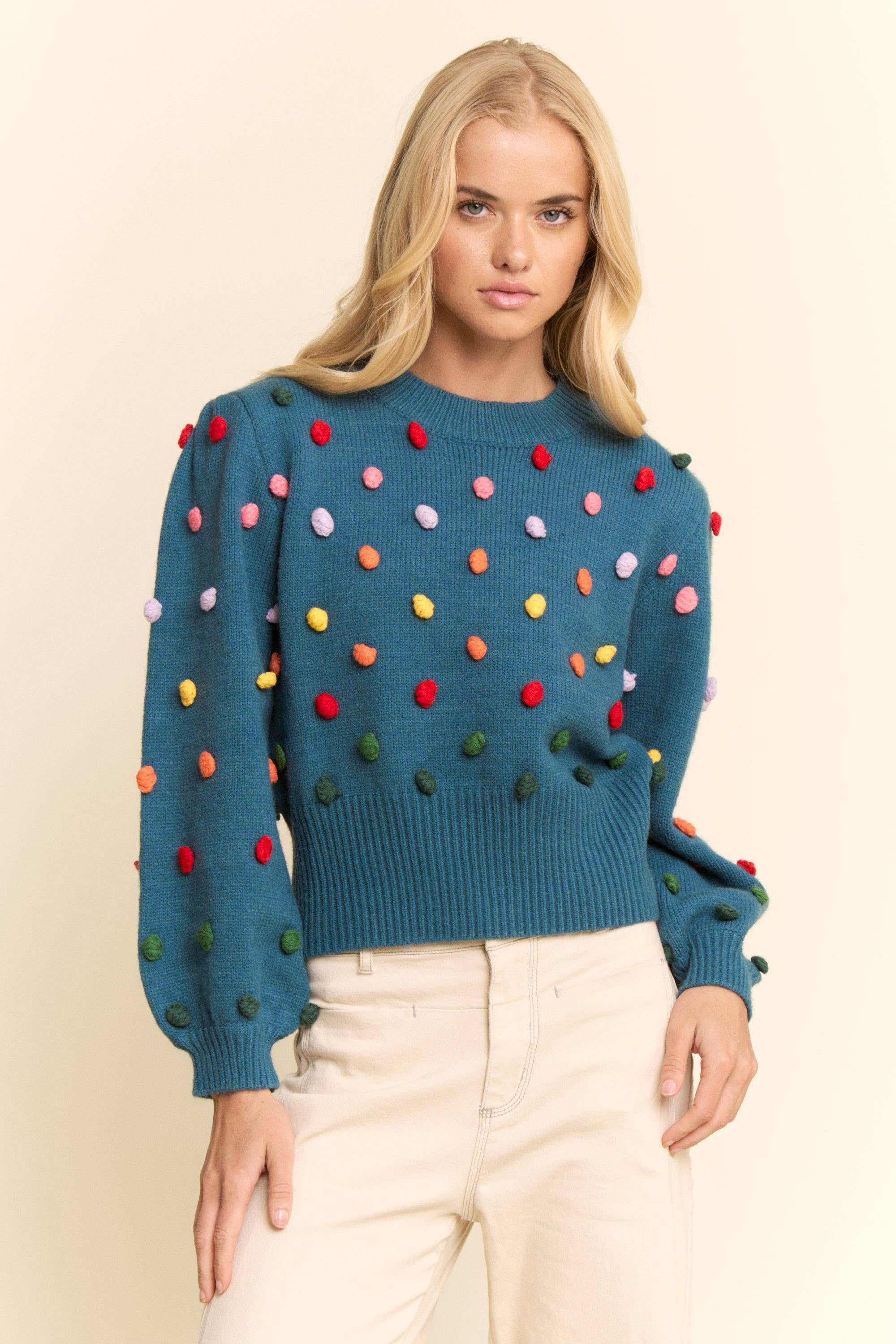PomPom Long Sleeve Sweater
