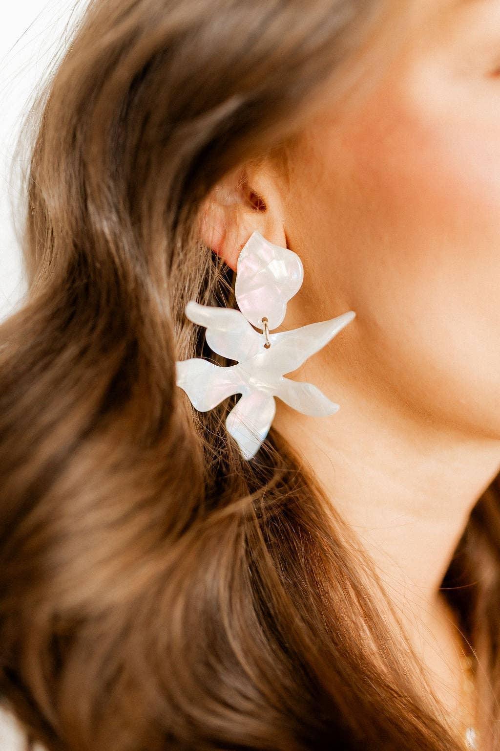 Flora Statement Earrings - Iridescent - Surprise Lily
