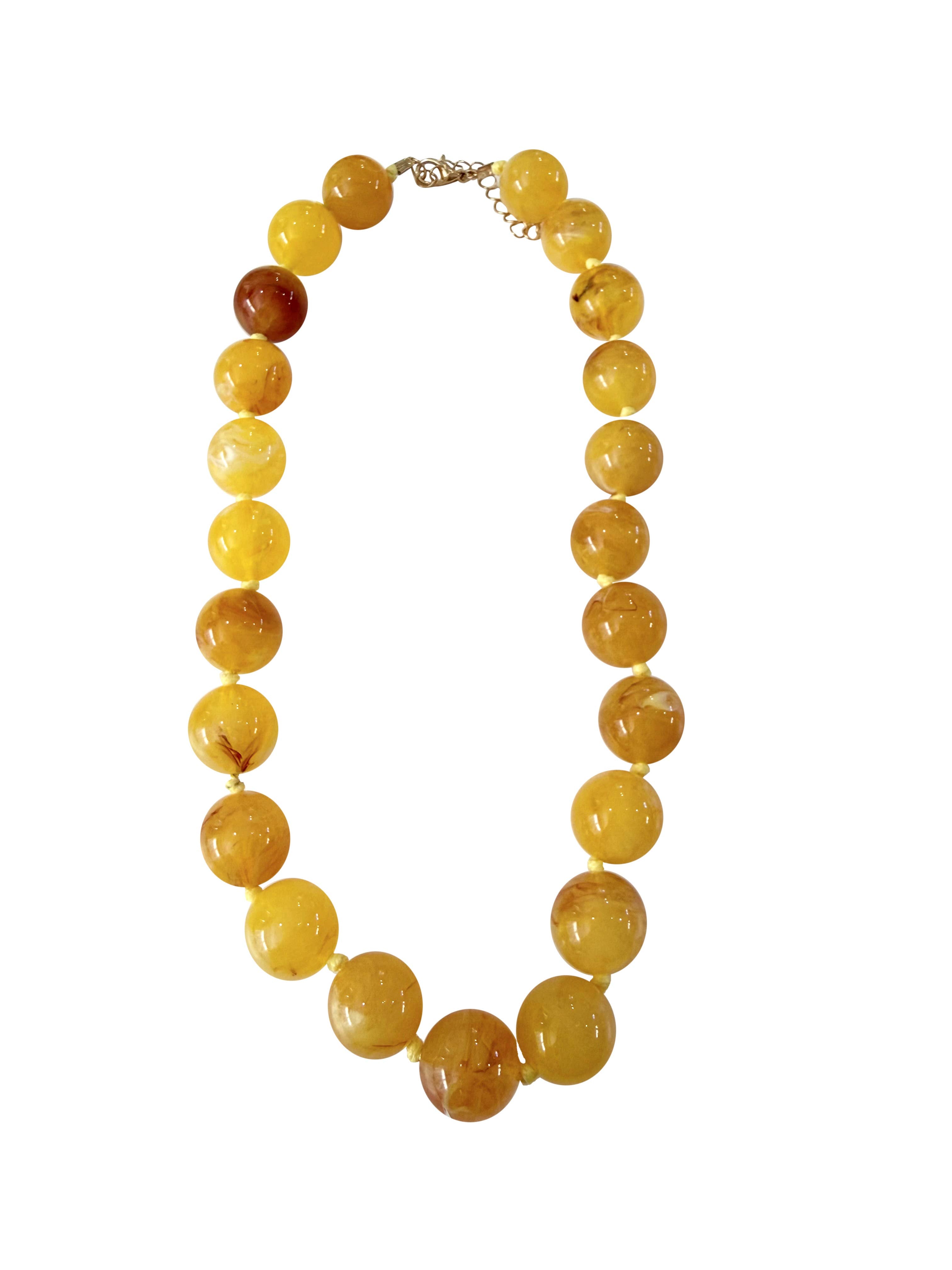 Mabry Chunky Beaded Necklace- Yellow - Surprise Lily