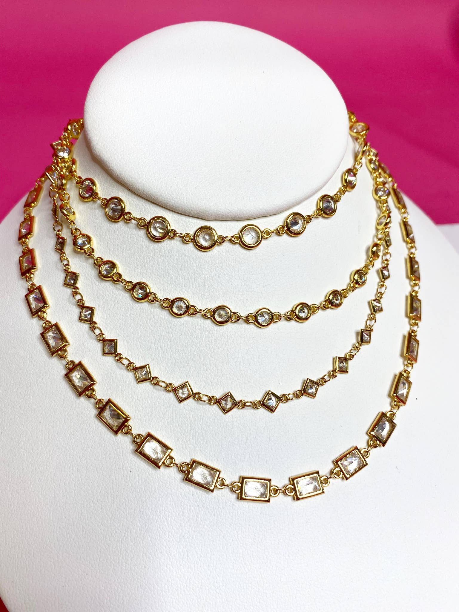 CZ Chain Layering Chokers