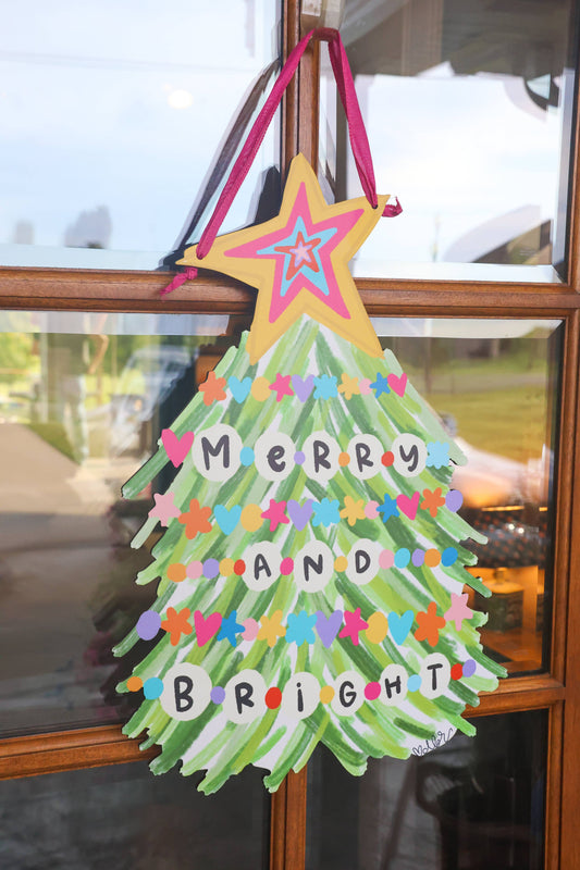Merry and Bright Friendship Bracelet Tree Doorhanger