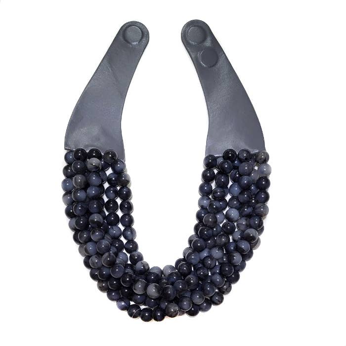 Chunky Beaded Layered Magnetic Necklace
