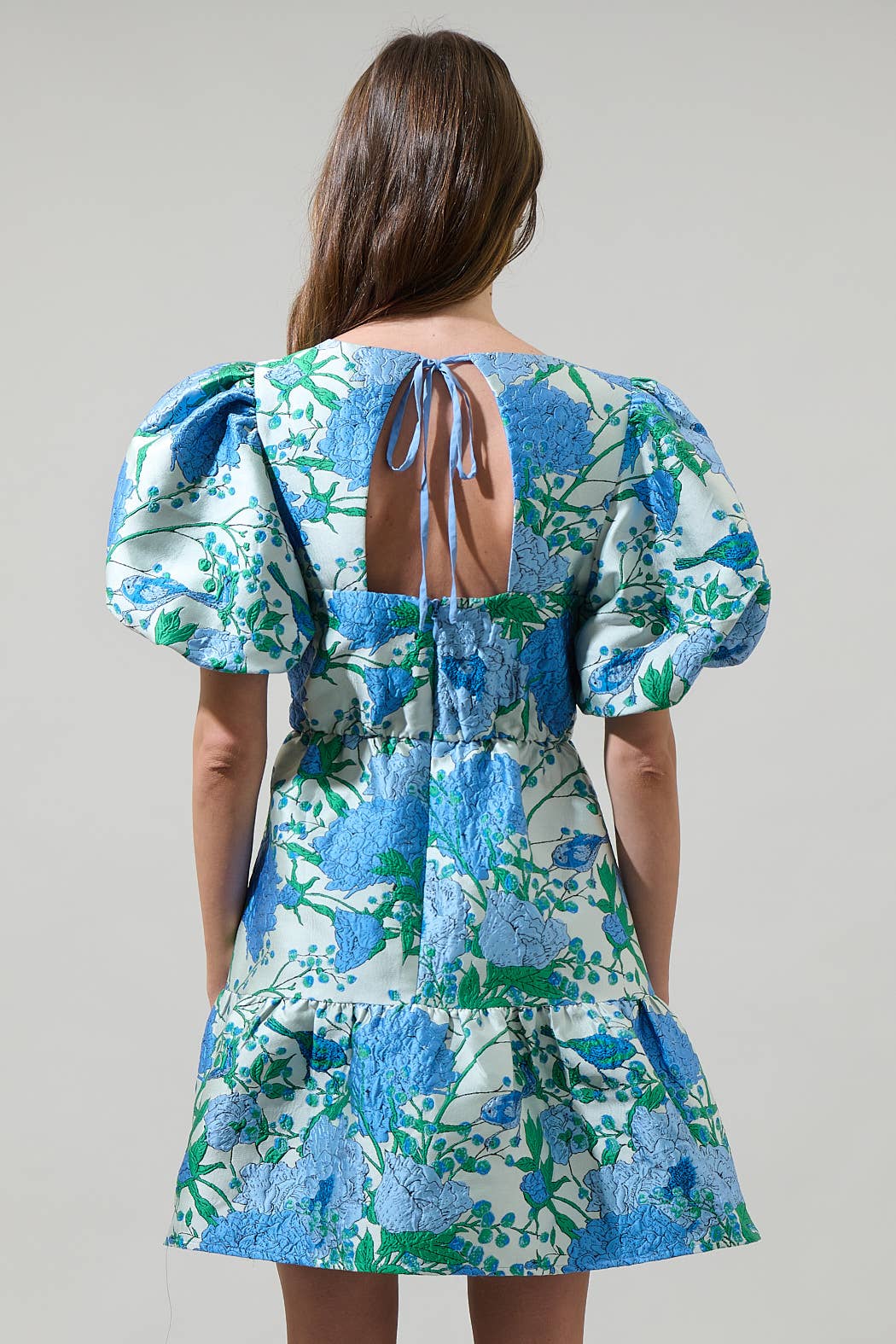 Willa Floral May Jacquard Tiered Mini Dress - Surprise Lily