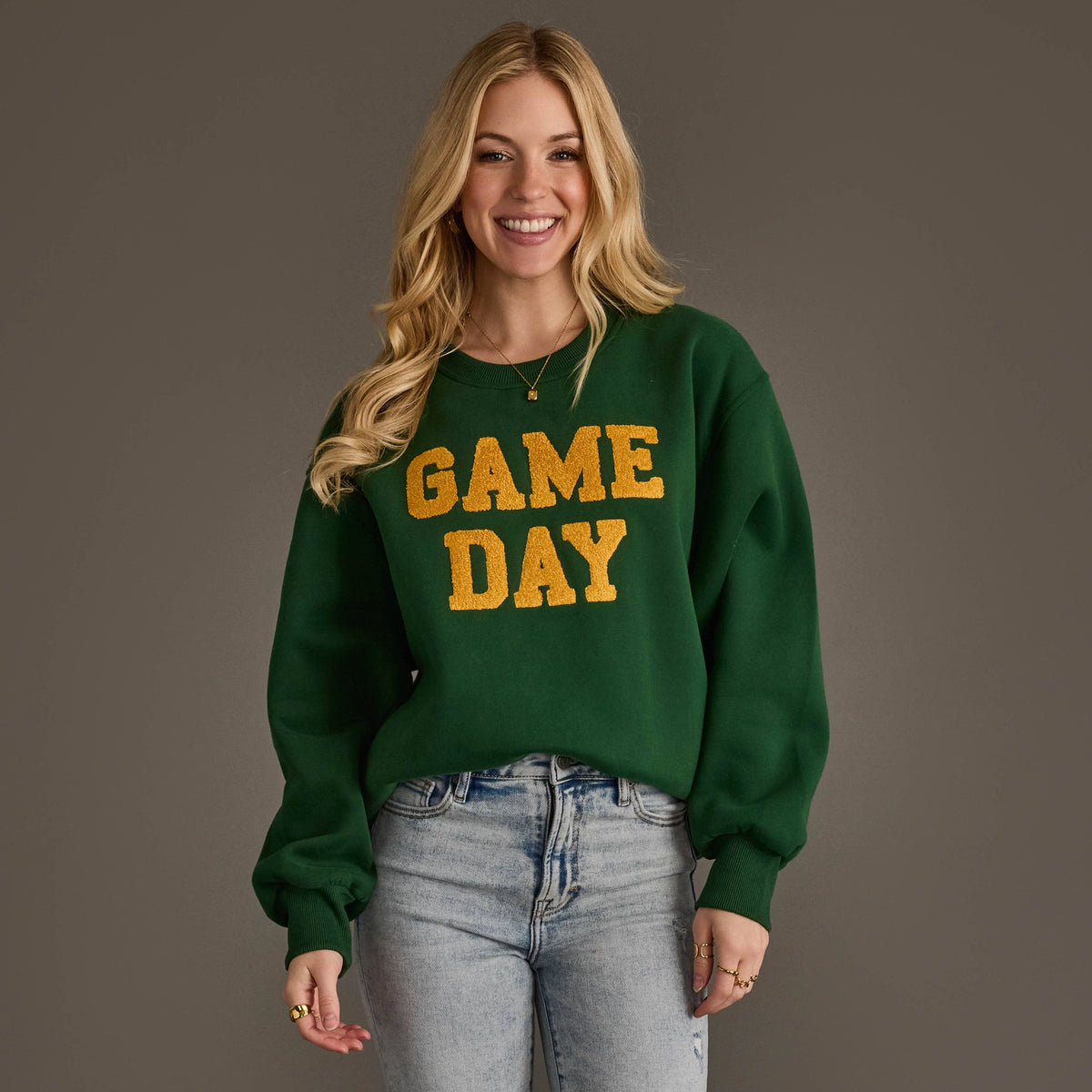 Green & Gold Game Day Sweatshirt - Surprise Lily