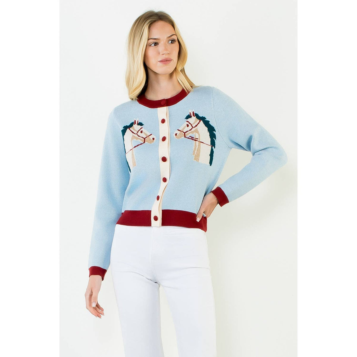 Double Horse Knit Cardigan - Surprise Lily