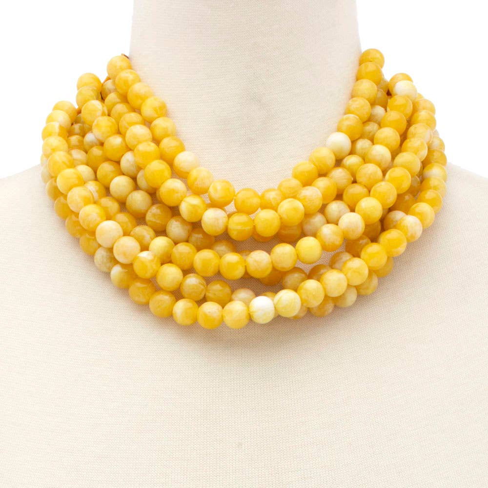 Chunky Beaded Layered Magnetic Necklace