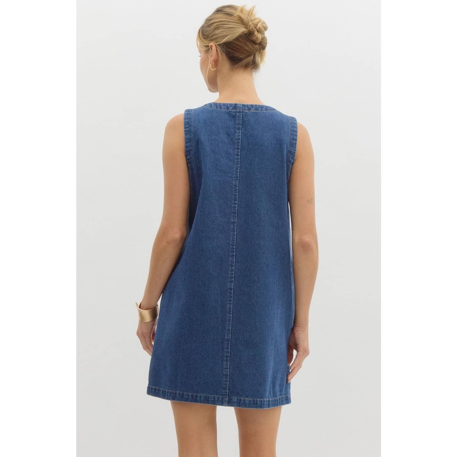 Rebecca Sleeveless Mini Denim Dress